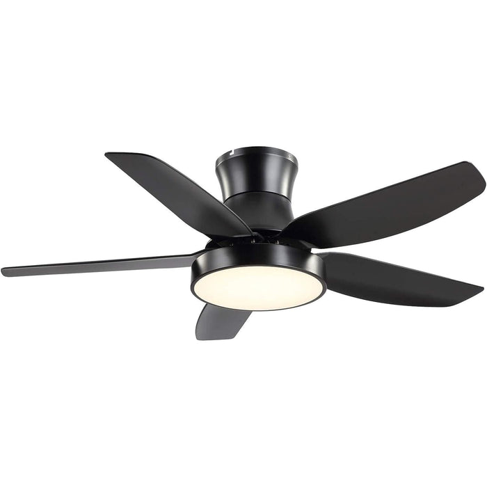 42 in. Low Profile Flush Mount Ceiling Fan with Light Remote Control, Small Ceiling Fan for Living Room Bedroom Dining Room-1-ErisView