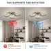 42 in. Modern Ceiling Fan with Light and Remote, LED Flush Mount Ceiling Fan for Bedroom Living Room Dining Room-6-ErisView