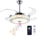 42 in. Pretty Ceiling Fans Chandelier with Remote and APP Control for Living Room Bedroom Dining Room, Bluetooth Ceiling Fan with Light and Speaker-8-ErisView