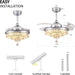 42 in. Remote Control Ceiling Fan and Light, Crystal Fandelier Chandelier Fan -2-ErisView