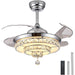 42 in. Remote Control Ceiling Fan and Light, Crystal Fandelier Chandelier Fan -1-ErisView