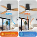 42 in. Reversible Ceiling Fan with Lights and Remote Control, Quietest Fan For Sleeping with Bright Light-4-ErisView