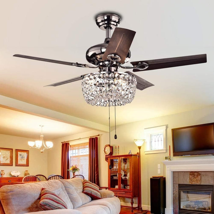 43 in. Crystal Bronze Ceiling Fan, Chandelier Ceiling Fan, 5 Blade Ceiling Fan-2-ErisView