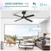 48 in. Black Ceiling Fan with Light and Remote APP Control, Reversible Quiet Ceiling Fans, Modern Smart Ceiling Fan, Compatible with Alexa-2-ErisView