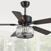 48 in. Chandelier Ceiling Fan with Lights, Black Modern Farmhouse Fandelier Remote Control Fan, Crystal Ceiling Fan Light for Living Room -1-ErisView