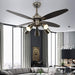 48 in. Modern Black Ceiling Fan with 5 Rotatable Lights and Remote Control, Indoor Quiet Ceiling Fans Chandelier-5-ErisView