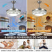 48 in. Modern Retractable Flush Mount Low Profile Bladeless Chandelier Ceiling Fan with Remote for Living Room, Crystal Ceiling Fandelier with Light-6-ErisView