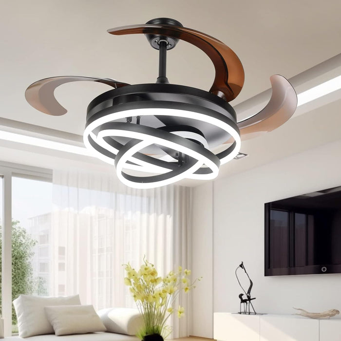 48 in. Pretty Ceiling Fans, Dimmable Silent LED Ceiling Fan Lights with Remote for Living Room Bedroom, Kitchen, Dining Room-2-ErisView