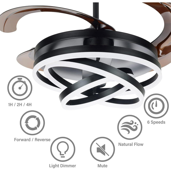 48 in. Pretty Ceiling Fans, Dimmable Silent LED Ceiling Fan Lights with Remote for Living Room Bedroom, Kitchen, Dining Room-4-ErisView