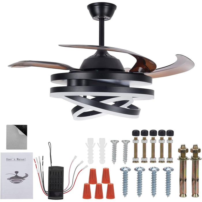 48 in. Pretty Ceiling Fans, Dimmable Silent LED Ceiling Fan Lights with Remote for Living Room Bedroom, Kitchen, Dining Room-7-ErisView