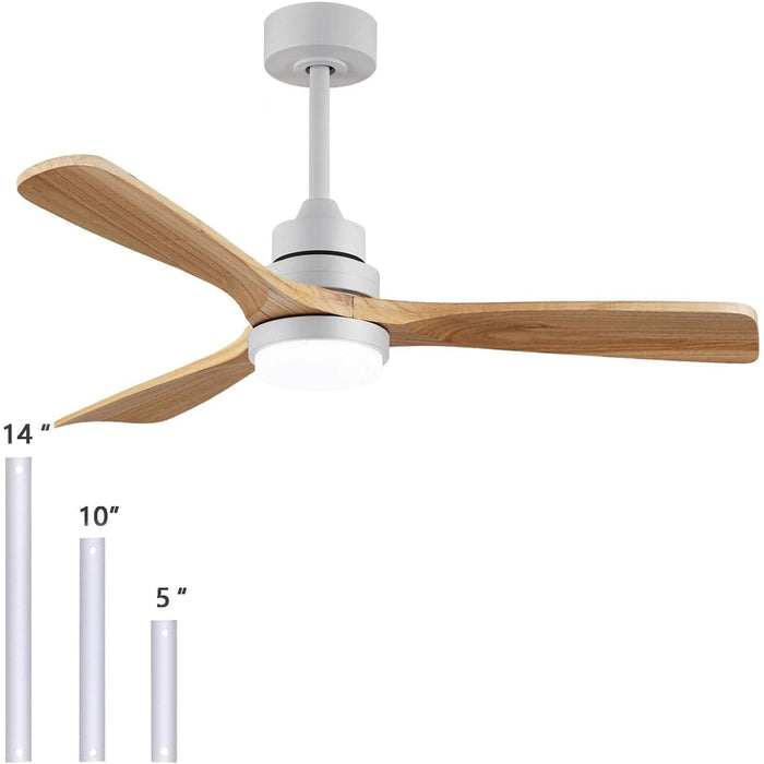 48 in. Remote Control Fan, Modern Indoor Outdoor Wood Ceiling Fan for Patio Living Room, White Farmhouse Ceiling Fan with Light-7-ErisView