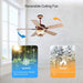 52 in. Antler Ceiling Fans Chandelier Fan Light with Remote, Modern Rustic Ceiling Fans with Light, Unique Bronze Ceiling Fan for Living Room Bedroom -6-ErisView