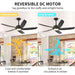 52 in. Black Ceiling Fan with Light, Modern Ceiling Fan for Living Room, Bedroom, Dimmable Outdoor Ceiling Fans -2-ErisView