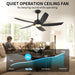 52 in. Black Ceiling Fan with Light, Modern Ceiling Fan for Living Room, Bedroom, Dimmable Outdoor Ceiling Fans -4-ErisView