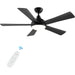 52 in. Black Ceiling Fan with Light and Remote, Reversible Quiet Modern Ceiling Fan for Bedroom Living Room Dining Room Patio-7-ErisView