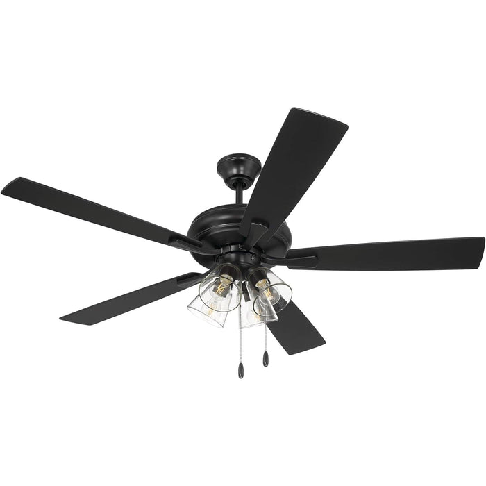 52 in. Black Flat Ceiling Fan, Reversible Greywood Blade Ceiling Fan-13-ErisView