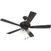 52 in. Black Flat Ceiling Fan, Reversible Greywood Blade Ceiling Fan-14-ErisView