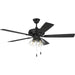 52 in. Black Flat Ceiling Fan, Reversible Greywood Blade Ceiling Fan-3-ErisView