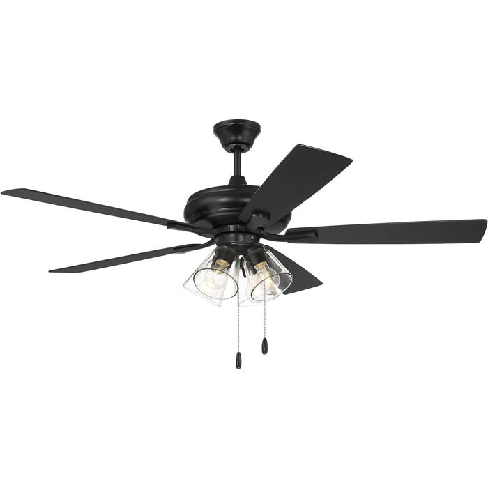 52 in. Black Flat Ceiling Fan, Reversible Greywood Blade Ceiling Fan-4-ErisView