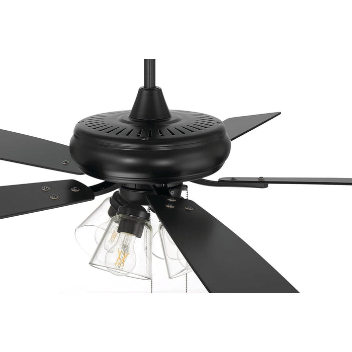 52 in. Black Flat Ceiling Fan, Reversible Greywood Blade Ceiling Fan-8-ErisView