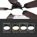 52 in. Black Modern Ceiling Fan with Light and Remote, 5 Blade Flush Mount Ceiling Fan, Low Profile Reversible Quiet Ceiling Fans for Bedroom Living Room-5-ErisView