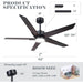 52 in. Black Modern Ceiling Fan with Light and Remote Control, Walnut Wood Ceiling Fan for Bedroom Living Room, Outdoor Fan for Patio-4-ErisView