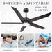 52 in. Black Modern Ceiling Fan with Light and Remote Control, Walnut Wood Ceiling Fan for Bedroom Living Room, Outdoor Fan for Patio-9-ErisView