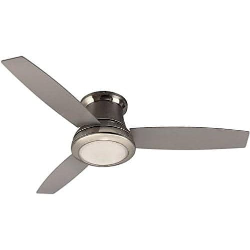 52 in. Brushed Nickel Ceiling Fan, Indoor Flush Mount Ceiling Fan with Light Kit and Remote, 3 Blade Ceiling Fan-1-ErisView