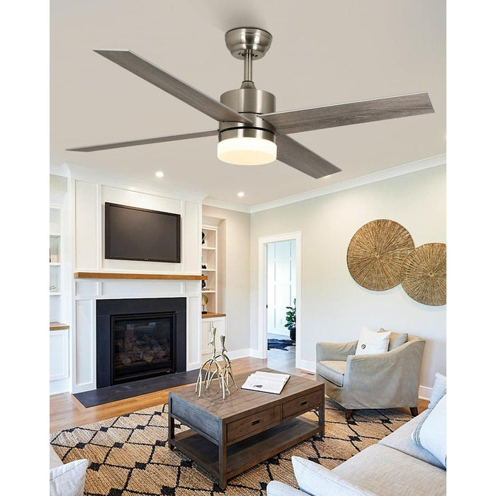 52 in. Brushed Nickel Ceiling Fan, Modern Ceiling Fan with Light and Remote, Beautiful Ceiling Fans, Elegant Ceiling Fans Bedroom Ceiling Fans Patios-6-ErisView