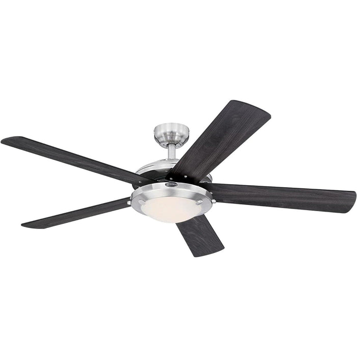 52 in. Brushed Nickel Ceiling Fan with Frosted Glass, LED Ceiling Fan-2-ErisView