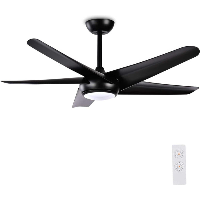 52 in. Ceiling Fan, Indoor Outdoor Ceiling Fan with Light, Black Ceiling Fan with Remote, Reversible Mini Ceiling Fan for Patio Bedroom Living Room-1-ErisView