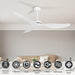 52 in. Ceiling Fan NO Light with Remote, White Patio Ceiling Fan, Farmhouse Reversible DC Ceiling Fan for Bedroom-2-ErisView