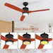 52 in. Ceiling Fan with 3 Blades, Wood Ceiling Fan with LED Lights and Remote Control, Modern Cooling Ceiling Fan for Living Room Bedroom Office Patios-3-ErisView