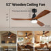 52 in. Ceiling Fan with Light and Remote APP Control, Modern Outdoor Wood Ceiling Fan, Quiet Ceiling Fans with Lights-6-ErisView