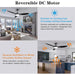 52 in. Ceiling Fan with Light and Remote Control, Modern Industrial Reversible DC Ceiling Fan for Living Room Bedroom Restaurant, Outdoor Fan for Gazebo -6-ErisView