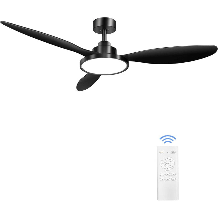 52 in. Ceiling Fan with Light and Remote Control, Modern Industrial Reversible DC Ceiling Fan for Living Room Bedroom Restaurant, Outdoor Fan for Gazebo -1-ErisView