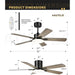 52 in. Ceiling Fan with Lights, Farmhouse Ceiling Fan with Low Profile Light and Remote, 5 Blades Flush Mount Reversible DC Ceiling Fan for Living Room-4-ErisView