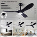 52 in. Ceiling Fan with Remote Control and Light, Modern Outdoor 3 Blade Reversible Ceiling Fan for Patio, Indoor Ceiling Fan for Bedroom Living Room-2-ErisView