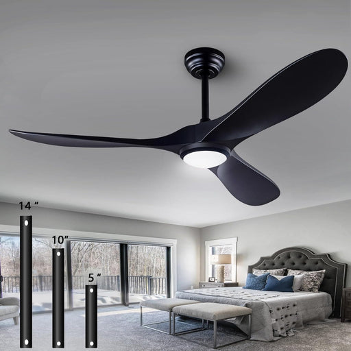 52 in. Ceiling Fan with Remote Control and Light, Modern Outdoor 3 Blade Reversible Ceiling Fan for Patio, Indoor Ceiling Fan for Bedroom Living Room-1-ErisView