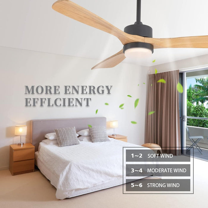 52 in. Ceiling Fans, Indoor Outdoor Ceiling Fan with Light and Remote Control, Outdoor Patio Ceiling Fans, Ceiling Fan for Living Room Bedroom Office-2-ErisView