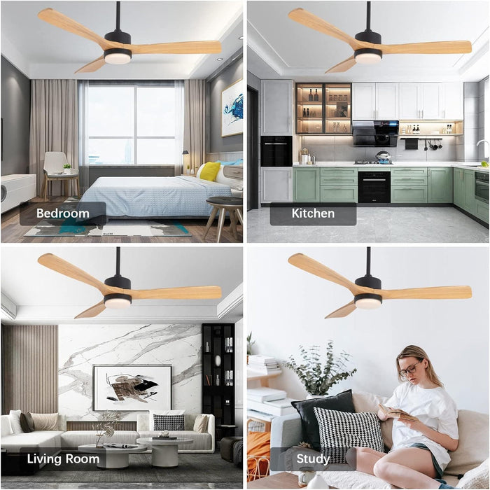 52 in. Ceiling Fans, Indoor Outdoor Ceiling Fan with Light and Remote Control, Outdoor Patio Ceiling Fans, Ceiling Fan for Living Room Bedroom Office-7-ErisView