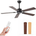 52 in. Ceiling Fans without Lights, Wood Low Profile Ceiling Fan with Remote, Smart Modern Reversible Ceiling Fan with Smart Timing for Indoor Outdoor Use-1-ErisView