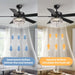 52 in. Crystal Ceiling Fan with Light, Modern LED Black Fandelier for Bedroom, Remote Control Fan with APP Control for Living Room Dining Room-3-ErisView