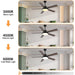 52 in. Downrod Remote Control Ceiling Fan and Light, Indoor Outdoor Modern Smart Ceiling Fan for Bedroom Living Room Patio-5-ErisView