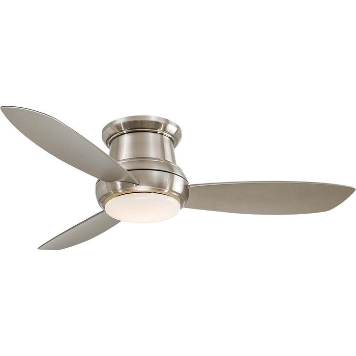 52 in. Flush Mount Ceiling Fan, LED Recessed Ceiling Fan, Brushed Nickel Ceiling Fan-1-ErisView