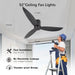 52 in. Flush Mount Ceiling Fan NO Light, Reversible Remote Control Ceiling Fans, Black 3 Blade Ceiling Fan-3-ErisView