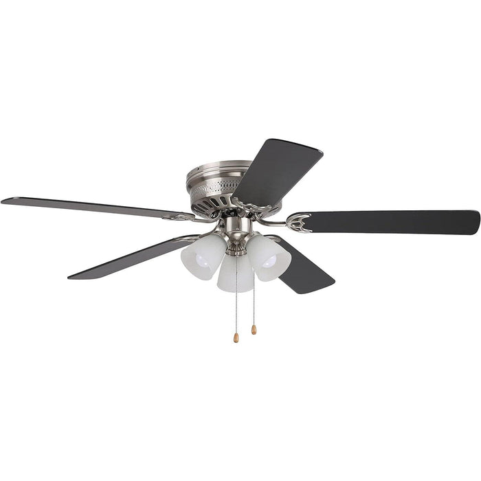 52 in. Flush Mount Ceiling Fan, Satin Nickel LED Ceiling Fan -2-ErisView