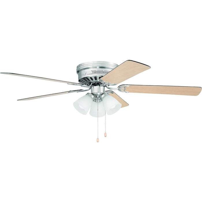 52 in. Flush Mount Ceiling Fan, Satin Nickel LED Ceiling Fan -1-ErisView