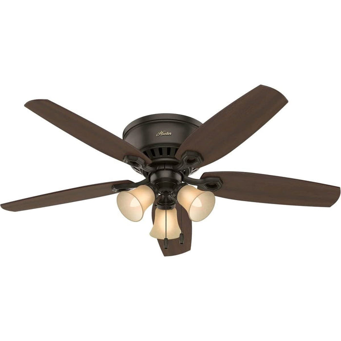 52 in. Indoor Low Ceiling Fan and Light, Bronze Ceiling Fan, Hugger Ceiling Fan with Light-1-ErisView