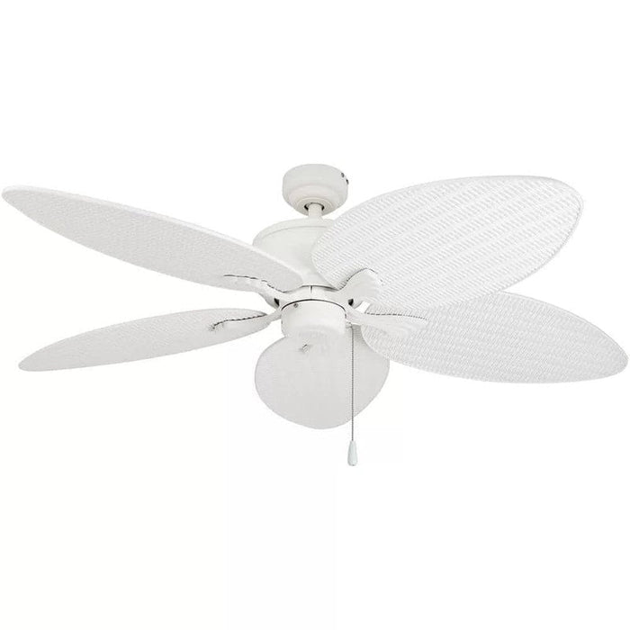 52 in. Indoor Outdoor Ceiling Fan with Lights, White Tropical Ceiling Fan with Pull Chain Control for Living Room Patio Porch-ErisView